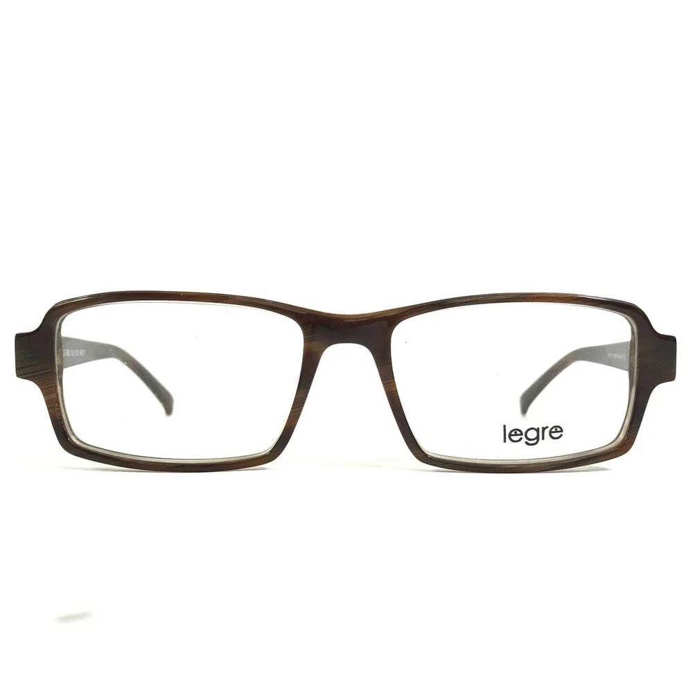 Legre Eyeglasses Frames LE-082 Col. 123 Brown Horn Rectangle Full Rim 54-17-138